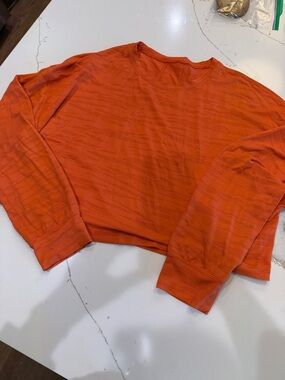 Lulu lemon Cropped Orange Long Sleeve Pullover